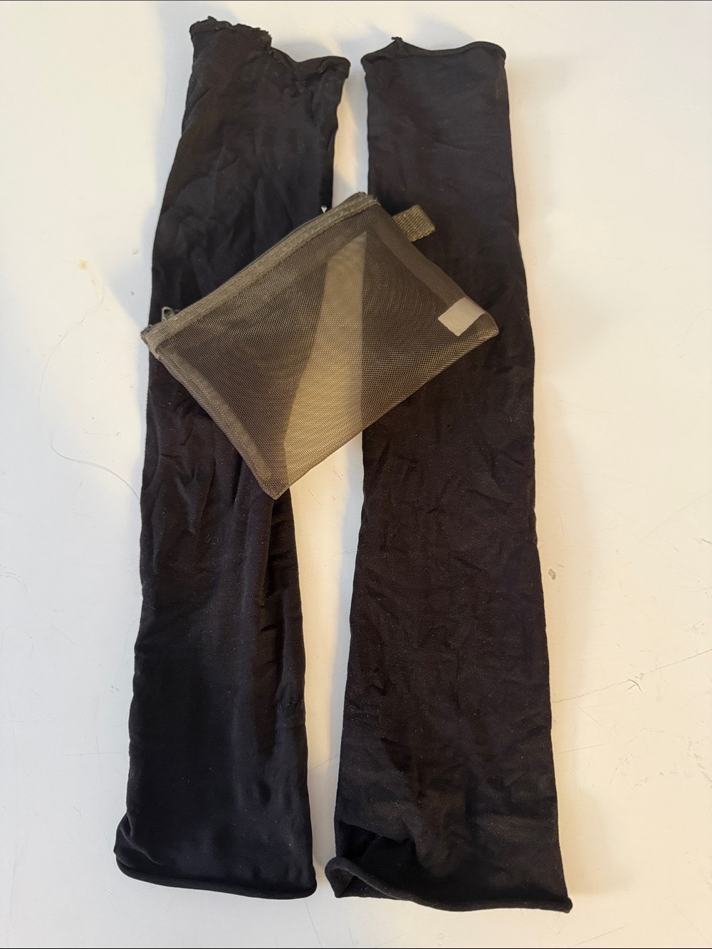 Womens Black Stretch Compression sleeves - Unbranded